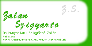 zalan szigyarto business card