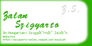 zalan szigyarto business card